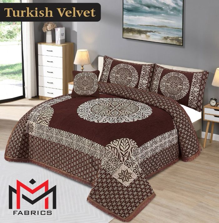 Turkish Velvet Bedsheet 4PC