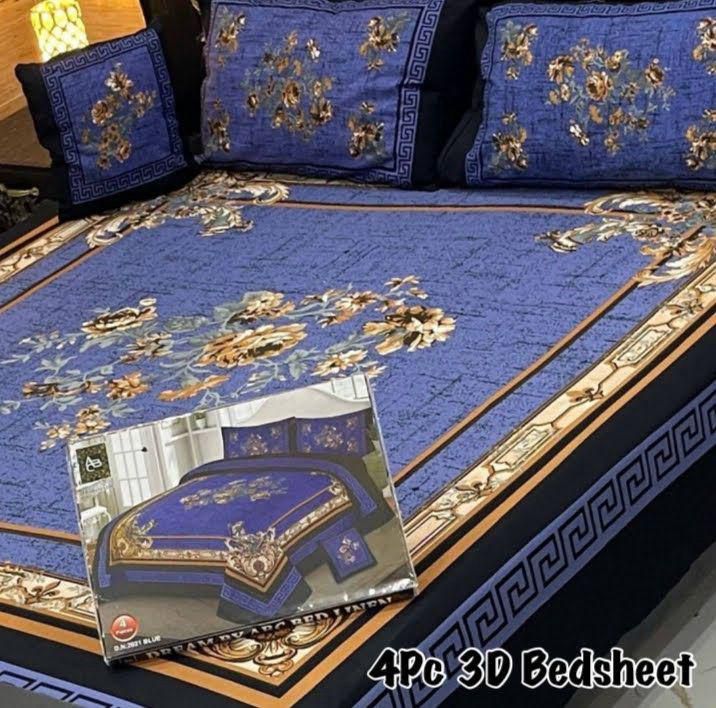 3D Cotton Bedsheet 4PC