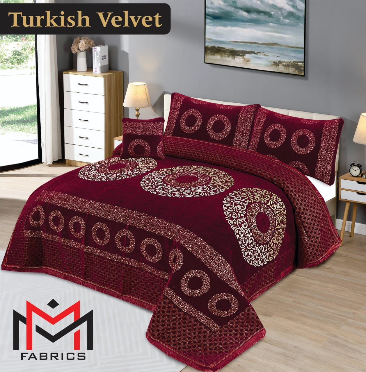 Turkish Velvet Bedsheet 4PC